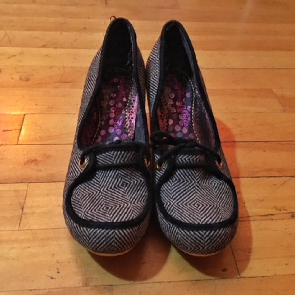 Irregular Choice grey sparkling high heels size 6.5/37